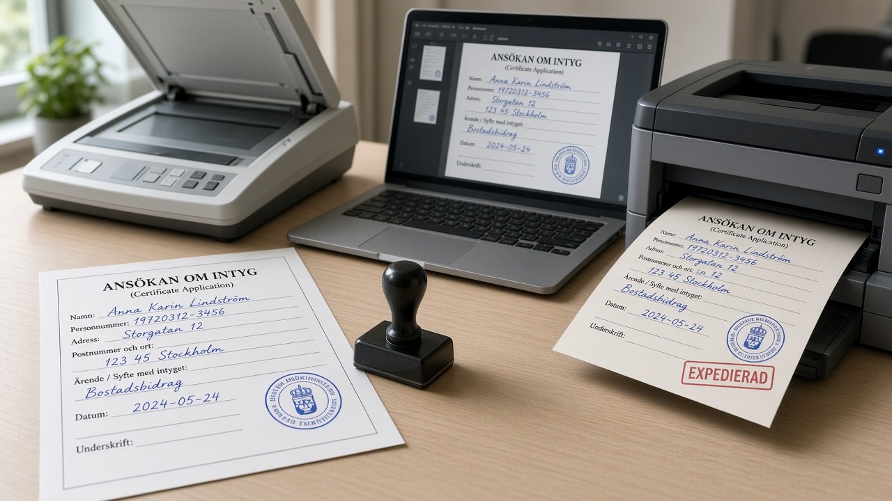 Myndighet kräver PDF av handskrivet intyg – sedan utskrift i originalfärg