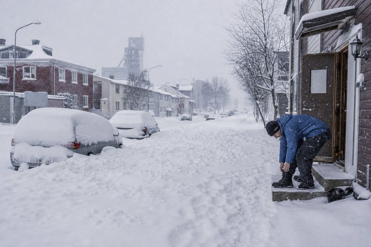 Plötsligt snöfall i Gällivare – ortsborna tar på sig kängorna medan södern öppnar krismöte