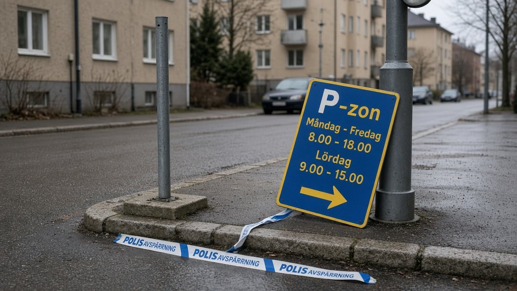 Polis utreder stulen parkeringsskylt som enligt vittnen flyttade sig själv
